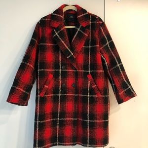 Zara Plaid Coat - worn 3 times